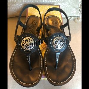 Brighton Apollo Black Leather Sandal